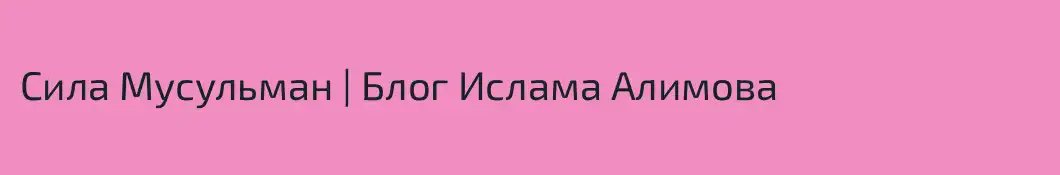 Сила Мусульман | Блог Ислама Алимова